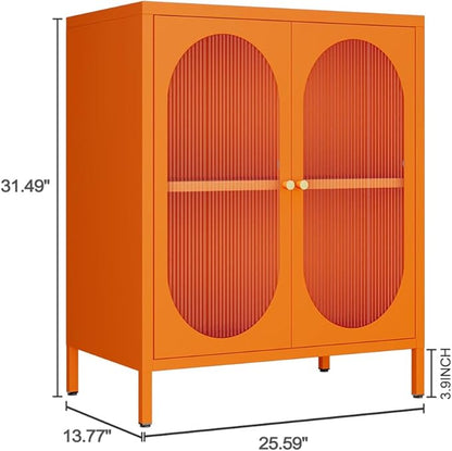 Metal Storage Cabinets, Modern Accent Cabinet with 2 Acrylic Doors, Sideboards with Adjustable Shelf and high feet, Entryway Storage Cabinet for Home, Office, Living Room,Sideboard, Hallway