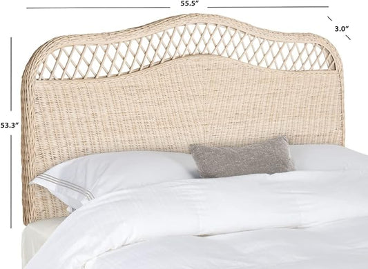 Safavieh Home Collection Sephina White Washed Rattan Headboard (King)