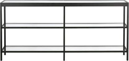 Henn&Hart 64" Wide Rectangular Console Table in Blackened Bronze, Entryway Table, Accent Table for Living Room, Hallway