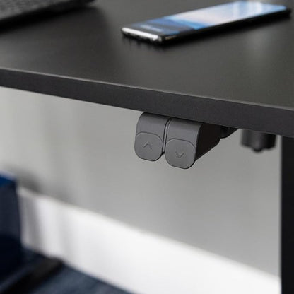 Stand Up Desk Store Electric Compact Standing Desk (Black Frame/Matte Black Top, 48” Wide)