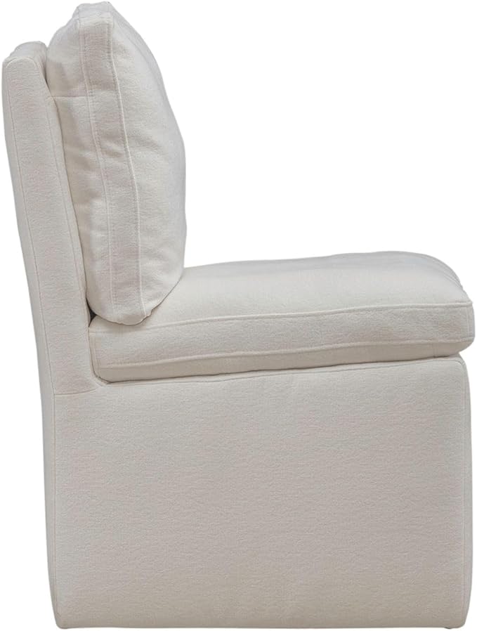 Liberty Furniture Accent Dining Chair with Castors - Squared Back - Ivory Upholstry