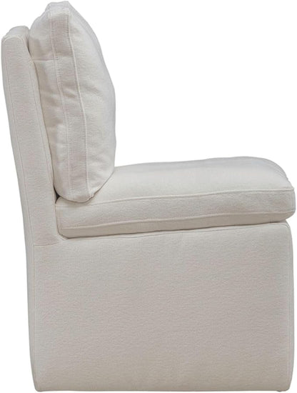 Liberty Furniture Accent Dining Chair with Castors - Squared Back - Ivory Upholstry