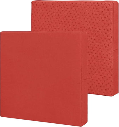 Easy-Going Waterproof Patio Cushion Covers 24x24x4 inch 2 Pack Replacement Non-Slip Outdoor Seat Cushion Slipcover with Zipper. Terra Red