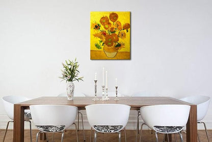 Wieco Art Large Modern Abstract Flowers Giclee Canvas Prints Artwork Vase with Fifteen Sunflowers by Van Gogh Oil Paintings Reproduction Pictures on Canvas Wall Art