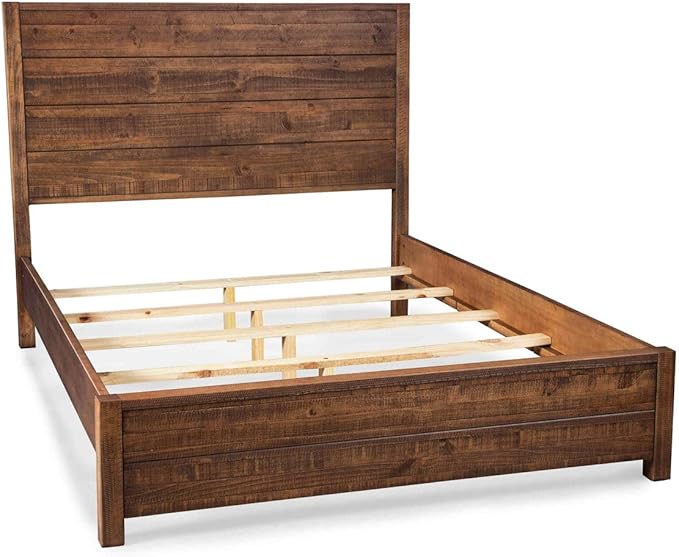 Grain Wood Furniture Montauk Solid Wood Bed, King Size, Rustic Walnut