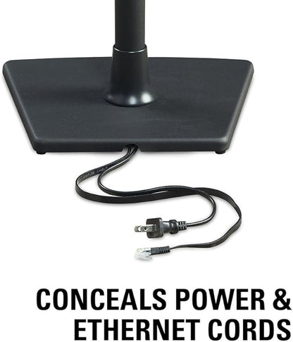 Sanus Wireless Sonos Speaker Stand for Sonos One, Play:1, & Play:3 - Audio-Enhancing Design with Built-in Cable Management - Single Stand (Black) - WSS21-B1