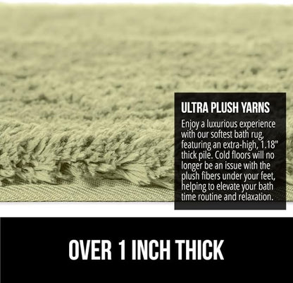 GORILLA GRIP Bathroom Rugs, 42x24, Ultra Soft Absorbent Mat, Thick Plush Bath Rug, Machine Washable, Microfiber Quick Dry, Mats for Shower, Bathtub and Floor, Home Decor Accessories, Sage