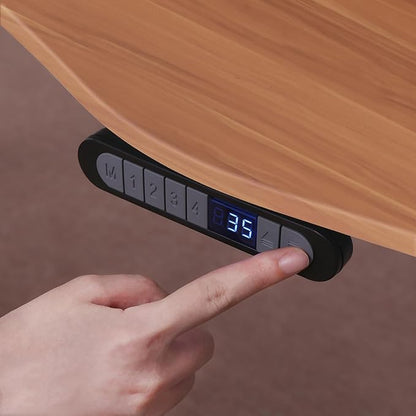 ApexDesk Elite Pro Series 60" x 27" Electric Height Adjustable Stand up Desk, Sit Stand Home Office Desk, Computer Desk - Curved Bamboo