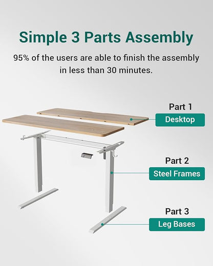 CubiCubi Height Adjustable Electric Standing Desk, 63 x 28 Inches Sit Stand up Desk, Large Memory Computer Home Office Desk with Two-Piece Desktop (Maple)