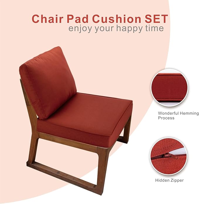 JMGBird Outdoor Chair Cushion Tufted Pillow, Deep Seat Outdoor Cushion Set 19"x19" Seat Cushions for Outdoor Furniture