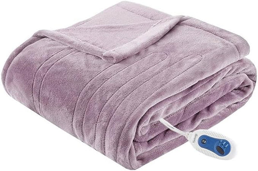 Beautyrest Heated Electric Blanket for Cold Weather, Fast Heating Heated Blanket, Auto Shut Off, Virtually Zero EMF, Multi Heat Setting, UL Certified, Sapphire Throw (60 inx70 in)