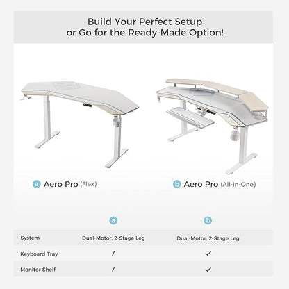 EUREKA ERGONOMIC Standing Desk, 72" Electric Adjustable Height Desk,Wing Shaped Computer Desk Large Music Studio Table, Dual Motor&Slot, Maple