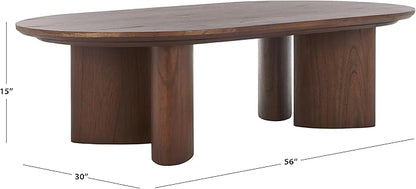 SAFAVIEH Couture Collection Barnard Walnut Oval Solid Wood Coffee Table