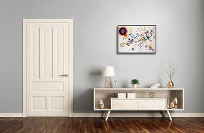 Wieco Art Framed Canvas Wall Art Wassily Kandinsky Composition VIII Picture Print of Famous Paintings Abstract Canvas Prints for Living Room Home Decor and Wall Decorations