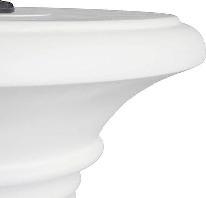 Christopher Knight Home Oriana MGO Outdoor Patio Side Table Umbrella Base, Heavy Duty Patio Umbrella Stand Outdoor Base with Hand-Turn Tightening Knob, Lounger Small Patio Coffee Table, White