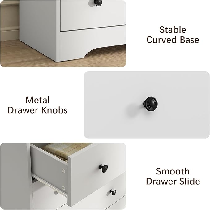 LYNSOM Modern 8 Drawer Dresser, 55.1" Wide Dressers & Chests of Drawers with Large Capacity Storage, Mid Century White Dresser for Bedroom, Hallway, White