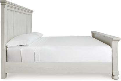 Signature Design by Ashley Robbinsdale Casual California King Panel Bed, Foundation or Box Spring Needed, White