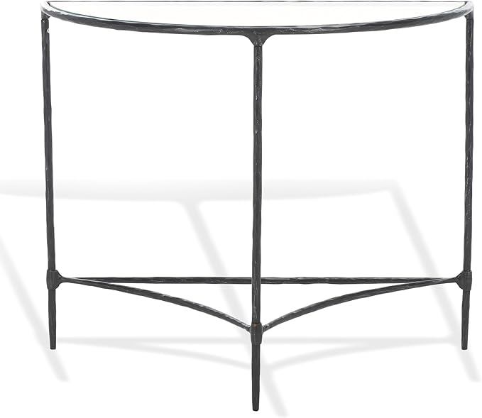 SAFAVIEH Couture Collection Isabellina Black & Clear Glass Half Moon Console Table