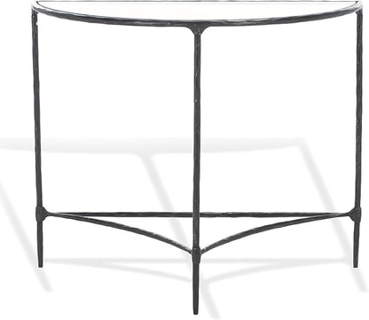 SAFAVIEH Couture Collection Isabellina Black & Clear Glass Half Moon Console Table