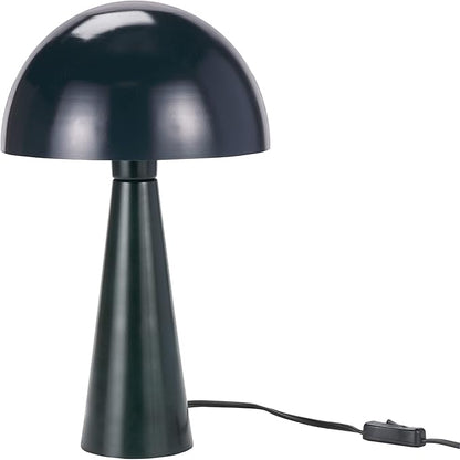 Nourison Home 16" Dark Green Metal Mushroom Table Lamp, Modern, Retro, Desk Light for Bedroom, Dining, Office, Entryway