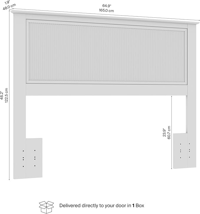 Bush Home 65-inch Full/Queen Headboard, Bedroom Furniture, Camille Collection, Onyx Birch Black