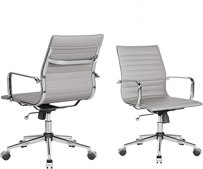 Office Chair Ergonomic Swivel Desk Chair with Wheels Adjustable Heavy-Computer Chair for Home and Conference Room Wide 22.83in Seat for Women and Men ，Grey