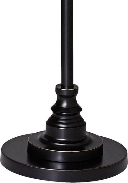 Possini Euro Design Country Cottage Floor Lamp Standing 58" Tall Black Bronze Metal Soft Gold Edging Real Woven Burlap Fabric Drum Shade for Living Room Reading Bedroom Office House Home Decor