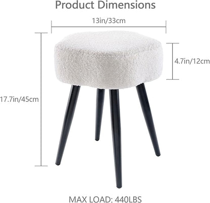 Vanity Stool with Solid Metal Legs, Soft Makeup Stool for Vanity Corner, Morden Footrest Ottoman