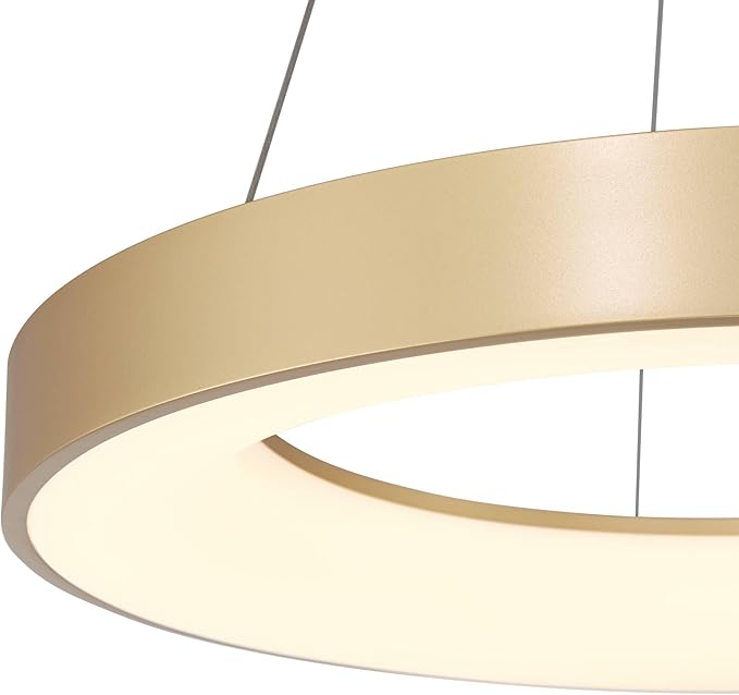 Possini Euro Design Cafferty Soft Sanded Gold Ring Pendant Lighting 23 1/2" Wide Modern Dimmable LED Fixture for Dining Room House Home Foyer Kitchen Island Entryway Bedroom Living High Ceilings