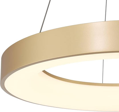 Possini Euro Design Cafferty Soft Sanded Gold Ring Pendant Lighting 23 1/2" Wide Modern Dimmable LED Fixture for Dining Room House Home Foyer Kitchen Island Entryway Bedroom Living High Ceilings