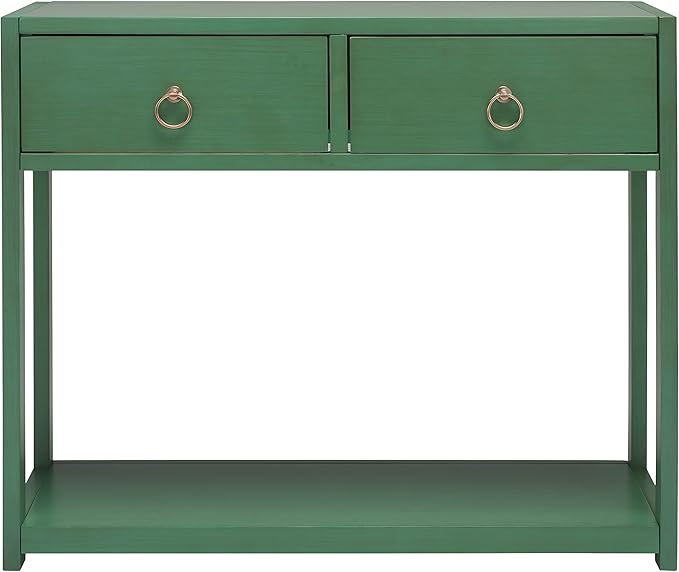 SAFAVIEH Home Collection Sadie Contemporary Turquoise Green 2-Drawer Console Table (Fully Assembled)
