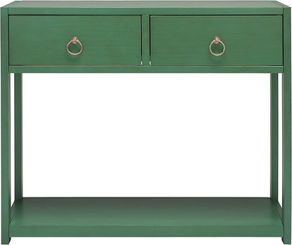 SAFAVIEH Home Collection Sadie Contemporary Turquoise Green 2-Drawer Console Table (Fully Assembled)
