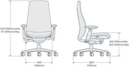 Haworth Fern Office Chair – Ergonomic and Stylish Desk Chair with Breathable Mesh Finish - with Lumbar Support (Silver Leaf)