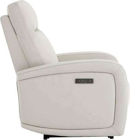 Watson & Whitely Power Recliner Chairs for Adults, Zero Wall Recliners W Power Headrest Type-C Charger, Small Faux Leather RV Recliners Home Theater Seating for Living Room, Cream