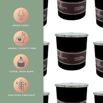 Pecksniffs Black Leather & Oakmoss Scented Candle | 1 Wick, 184g/6.49oz