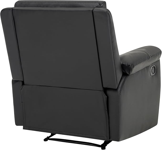 MINCETA Recliner Chairs,Modern 5" Wall Hugger Nursery Recliner with Overstuffed Arm and Back for Living Room,PU Leather in Black