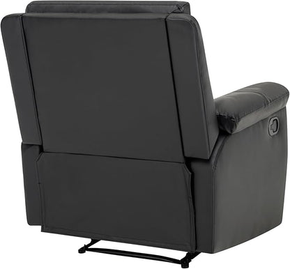 MINCETA Recliner Chairs,Modern 5" Wall Hugger Nursery Recliner with Overstuffed Arm and Back for Living Room,PU Leather in Black