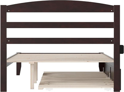 AFI, Warren Full Platform Bed with Twin Trundle, Espresso
