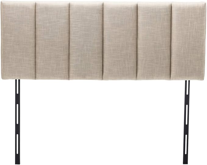 Yongchuang Upholstered King Headboard Linen Head Board for King/Cal King Size Bed Adjustable Height Headboards Panel Oatmeal