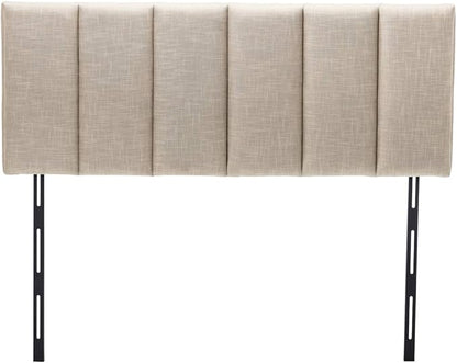 Yongchuang Upholstered King Headboard Linen Head Board for King/Cal King Size Bed Adjustable Height Headboards Panel Oatmeal