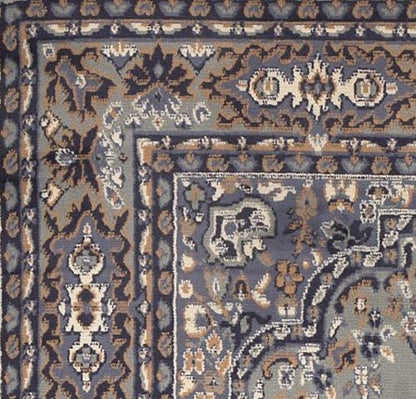 Home Dynamix Premium Sakarya Traditional Medallion Border Area Rug, Silver, 7'8"x10'7" Rectangle