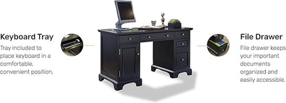 Homestyles Bedford Black Pedestal Desk