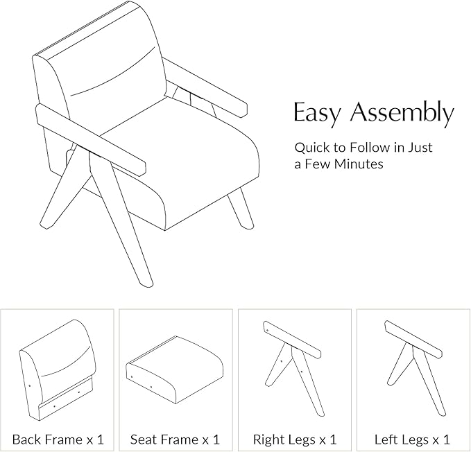 HULALA HOME Modern Accent Chair, Upholstered Arm Chair with Solid Wood Frame, Comfortable Padded Seat and Back, for Living Room, Bedroom, Charcoal