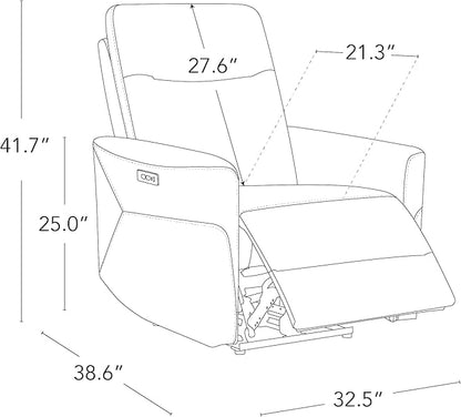 CHITA Genuine Leather Power Recliner Chair for Adults, Electric Wall Hugger Recliner for Small Spaces, Modern Living Room and RV Recliner Chair with Power Headrest & Charging Ports, Latte Tan