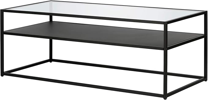 Henn&Hart Ada Coffee Table, 46" Wide, Black