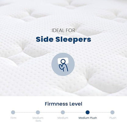 Coolvie Full Size Mattress 14 Inch, Hybrid Soft Medium Plush Mattresses with Gel Memory Foam for Adaptive Support and Pressure Relief, Cloud-Like Sleep Bed in A Box for Silent, 100-Night Trial