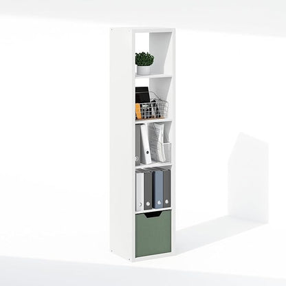 Furinno Cubic Closet Organizers and Storage, 5-Cube Closet Organizer, Open Shelf Closet Storage, Extra Thick Frame for Wardrobe, Bedroom, Living Room, White