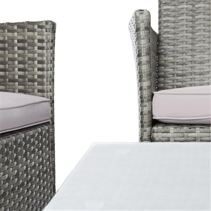 SAFAVIEH PAT7506B Collection Bandele Grey 4-Piece Outdoor Living Patio Set