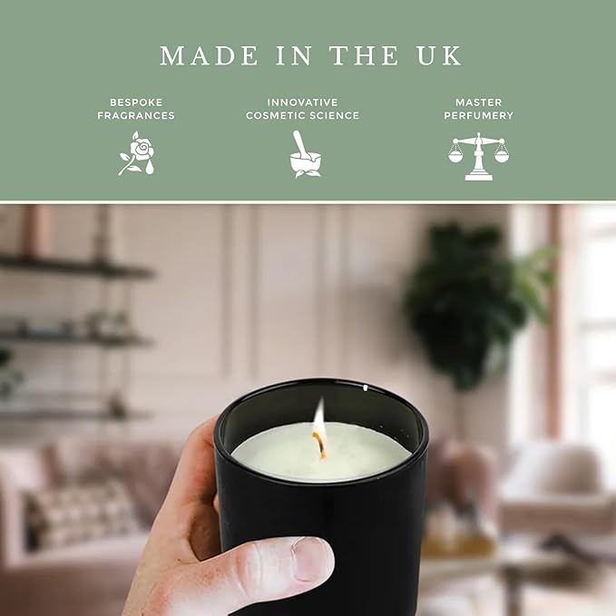 Pecksniffs Black Leather & Oakmoss Scented Candle | 1 Wick, 184g/6.49oz