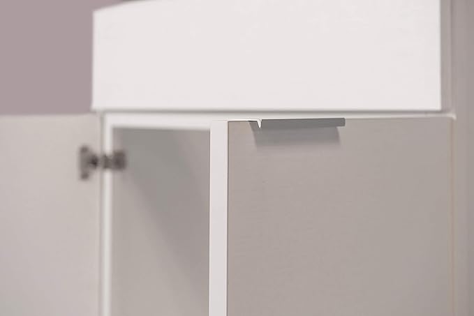 36 White Veneer Bathroom Vanity Flat Door Style RTA Cabinet Base - NITURRA Moderno Series 36 W x 21 D x 34.5 H